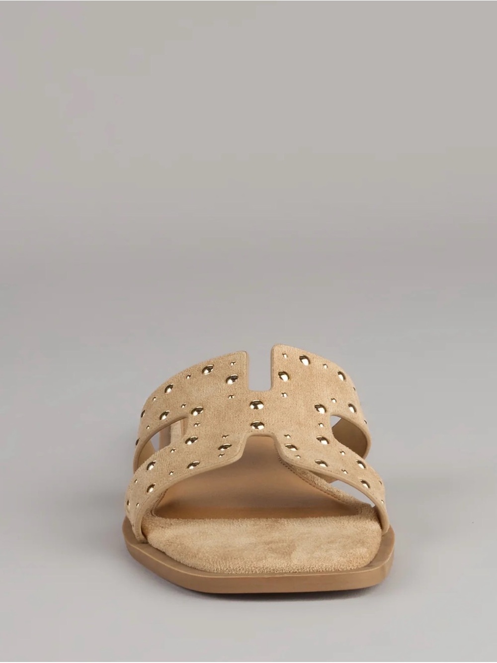 Windsor Tan Suede Studded Slide Sandals